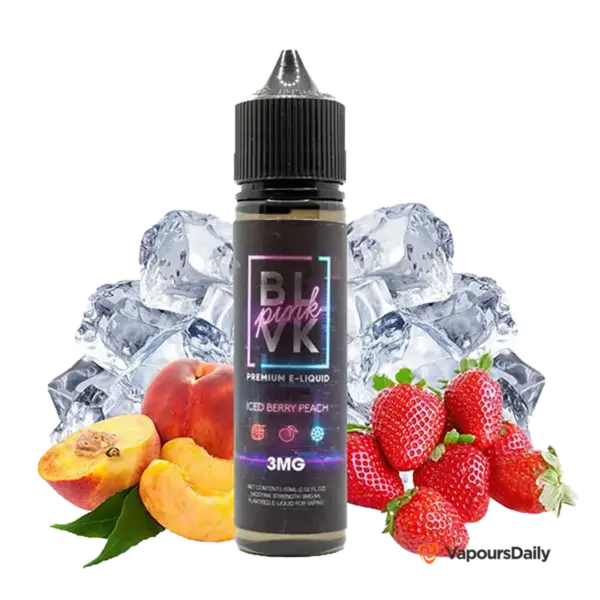 خرید جویس بی ال وی کی توت فرنگی هلو BLVK ICED BERRY PEACH–PINK SERIES