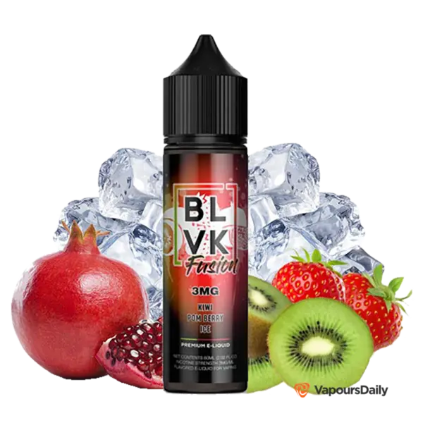 خرید جویس بی ال وی کی توت فرنگی انار یخ BLVK KIWI POM BERRY ICE–FUSION SERIES