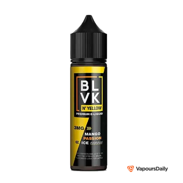 خرید جویس بی ال وی کی انبه پشن فروت یخ BLVK MANGO PASSION ICE–N’ YELLOW SERIES