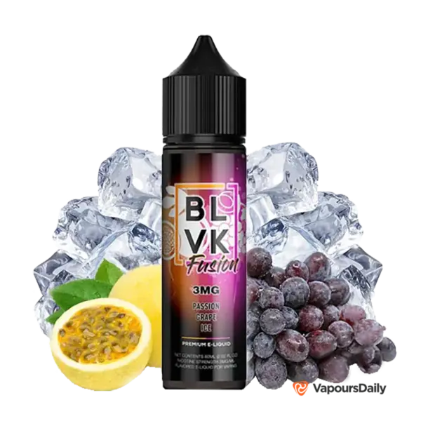 خرید جویس بی ال وی کی انگور پشن فروت یخ BLVK PASSION GRAPE ICE–FUSION SERIES