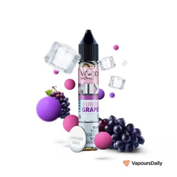 خرید سالت ویگاد آدامس انگور یخ (30میل) VGOD MIX ICED BUBBLE GRAPES