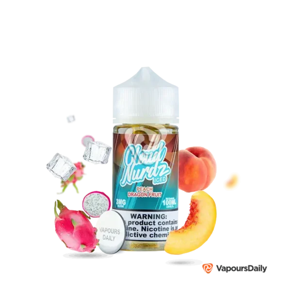 خرید جویس کلود نوردز هلو دراگون فروت یخ (100میل) CLOUD NURDZ ICED PEACH DRAGON FRUIT
