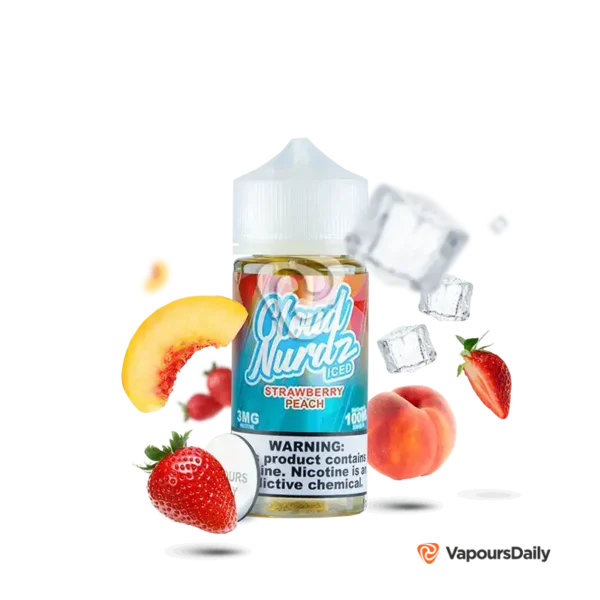 خرید جویس کلودنوردز توت فرنگی هلو یخ(100میل) CLOUD NURDZ ICED STRAWBERRY PEACH