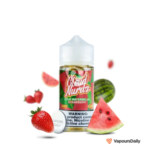خرید جویس کلود نوردز پاستیل هندوانه توت فرنگی (100میل) CLOUD NURDZ SOUR WATERMELON STRAWBERRY